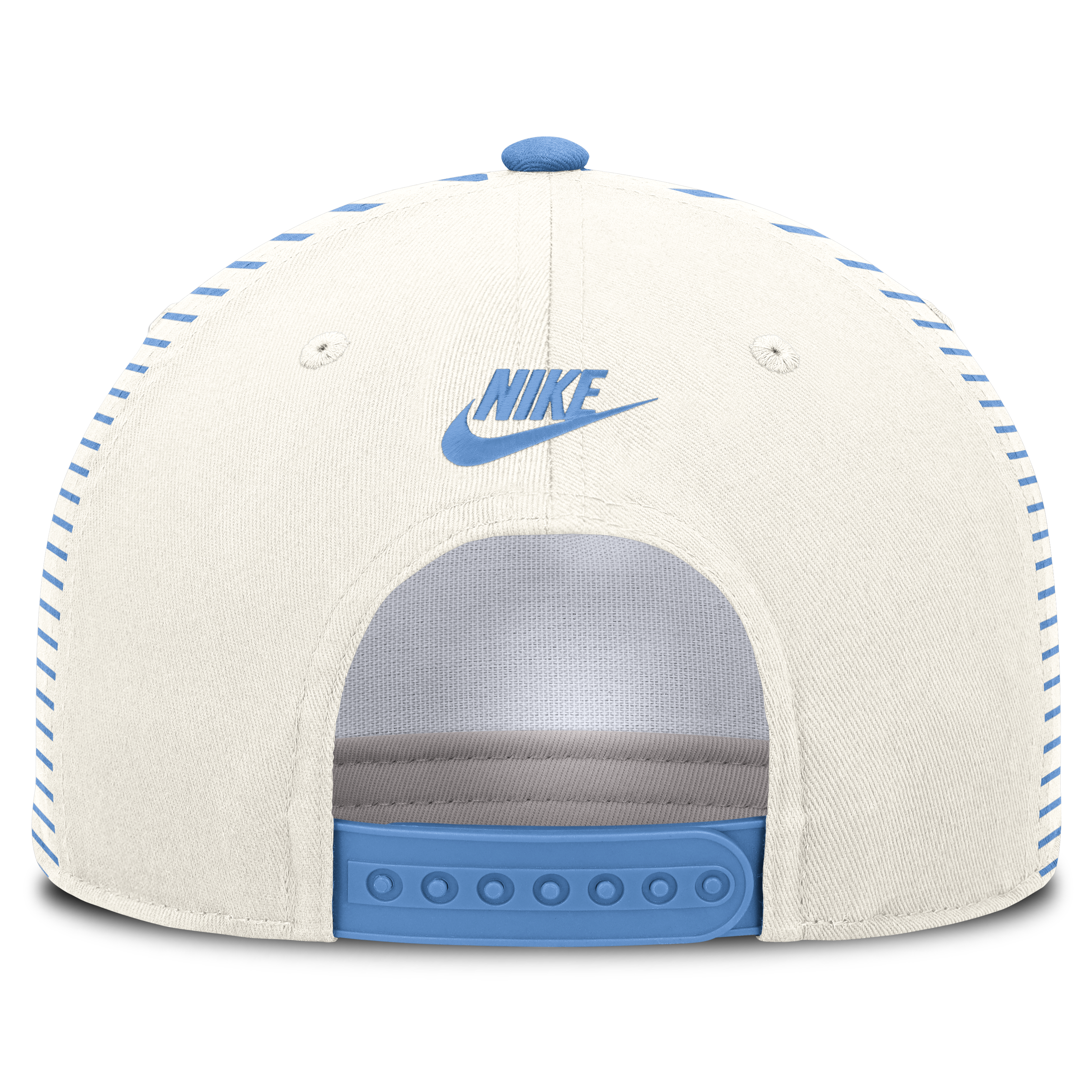 Casquette unisexe Nike blanche/bleu Caroline North Carolina Tar Heels Vault rayée à taille ajustable