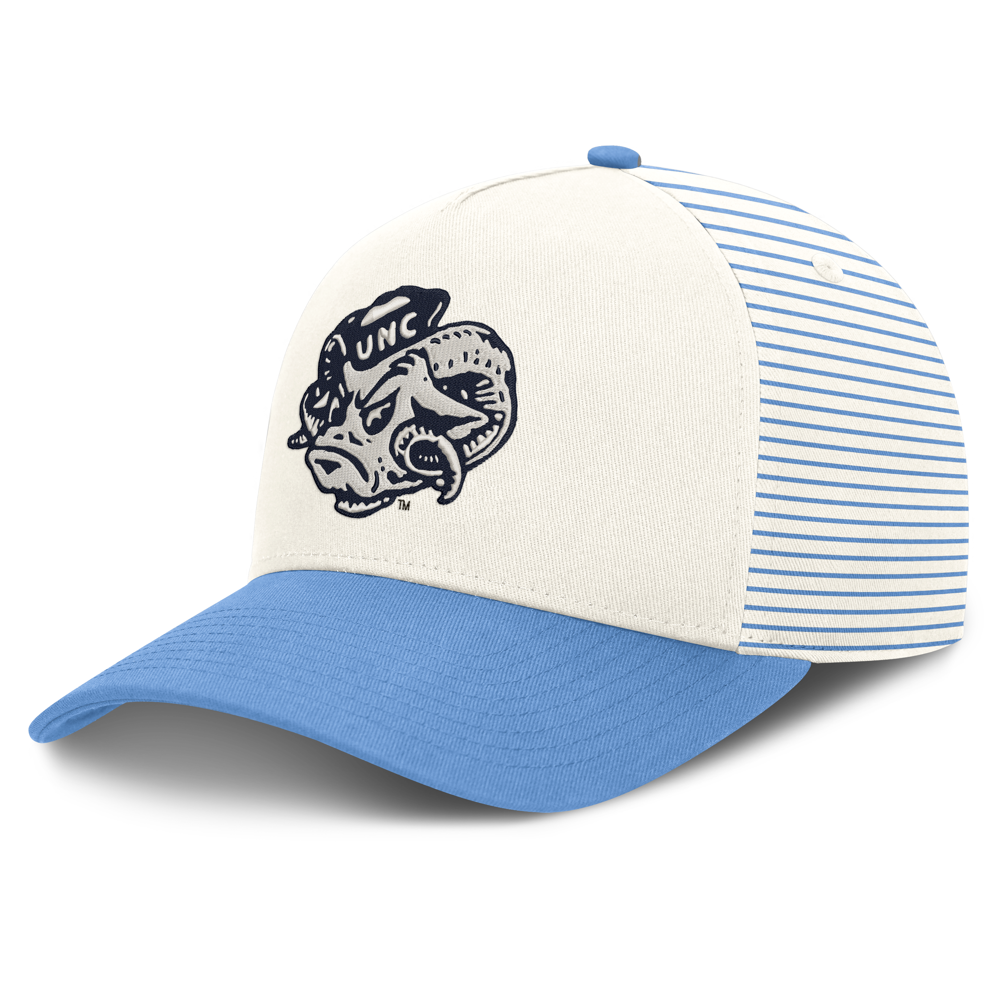 Casquette unisexe Nike blanche/bleu Caroline North Carolina Tar Heels Vault rayée à taille ajustable