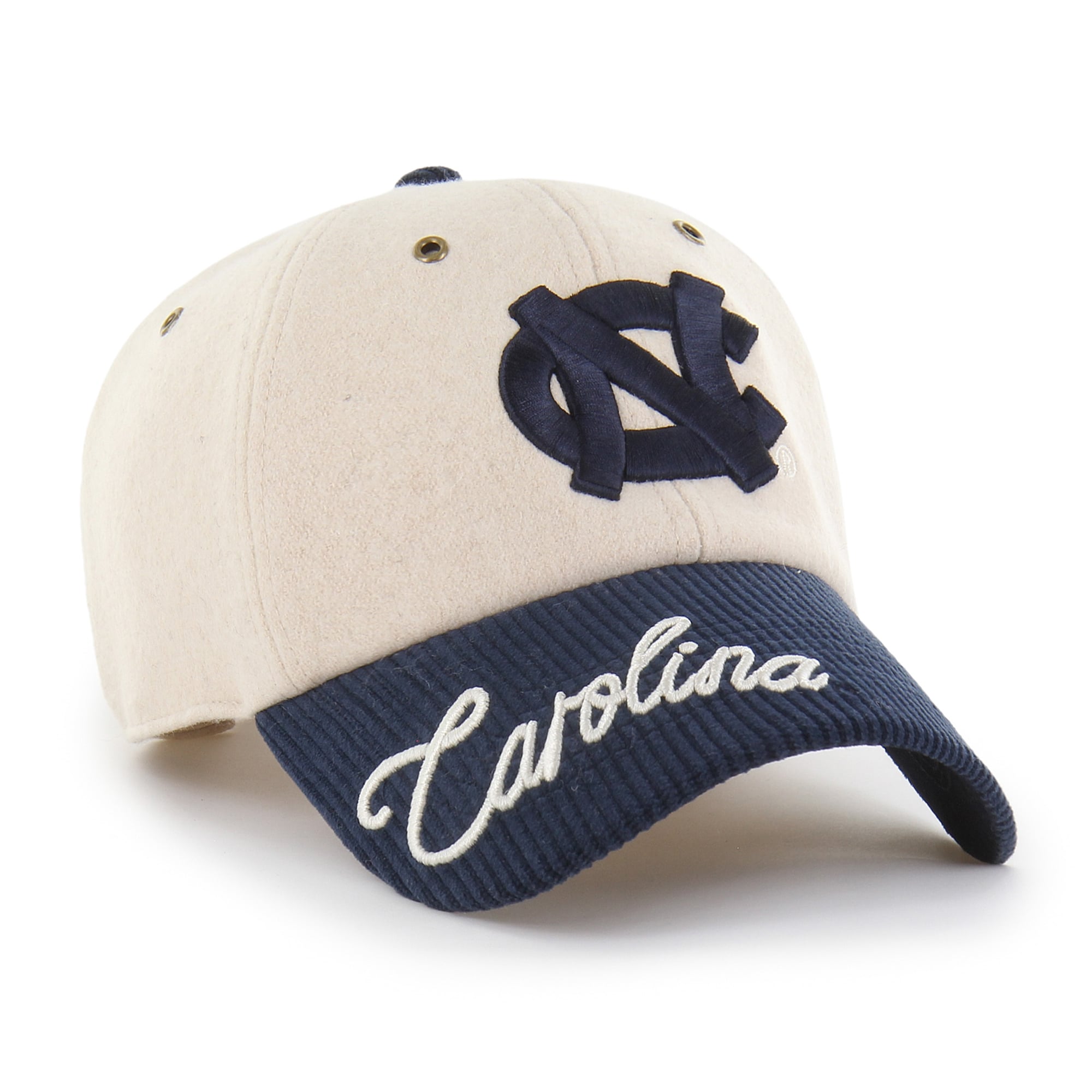 Women's '47 Cream/Navy North Carolina Tar Heels Rope Script Clean Up Adjustable Hat