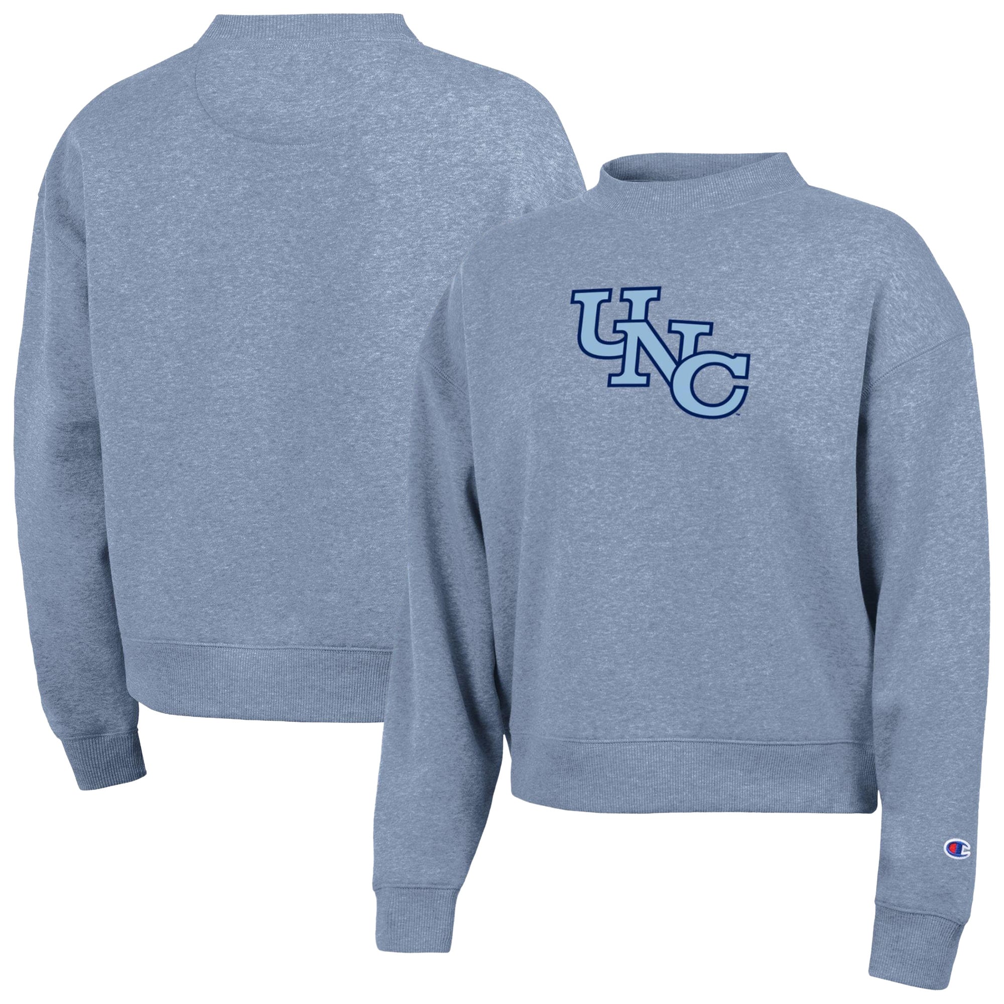 Women's Champion Light Blue North Carolina Tar Heels Triumph Fleece Vintage Logo Sweatshirt