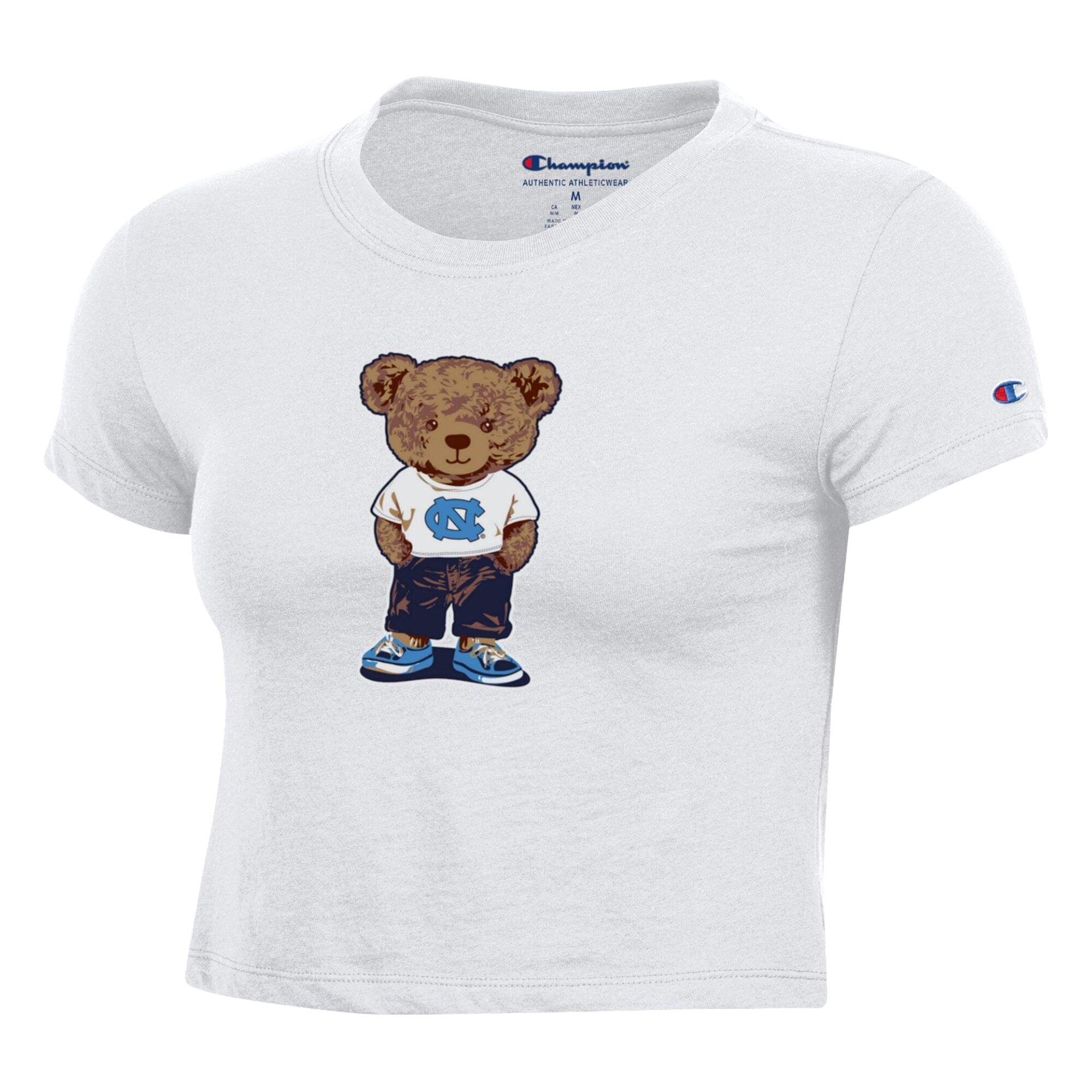 Women's Champion White North Carolina Tar Heels Teddy Bear Baby T-Shirt