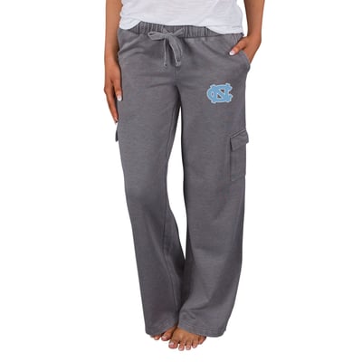 North Carolina Tar Heels Concepts Sport Women's Trackside Wide Leg Cargo Pants - Charcoal