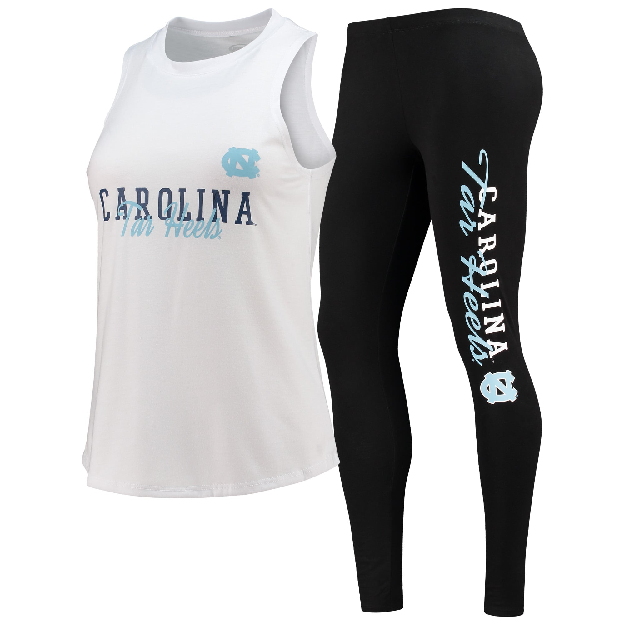 Women's Concepts Sport White/Black North Carolina Tar Heels Tank