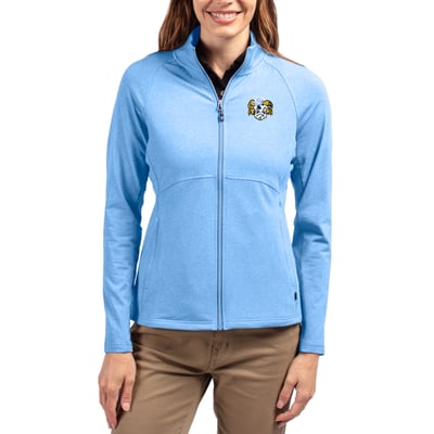 North Carolina Tar Heels Cutter & Buck Women's Vault Adapt Eco Knit Heather Recycled Full-Zip Jacket - Heather Carolina Blue