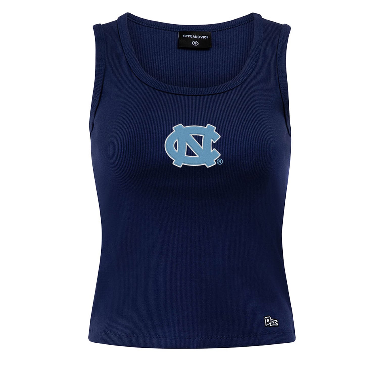 Débardeur côtelé à logo principal North Carolina Tar Heels de la marque Hype and Vice pour femmes