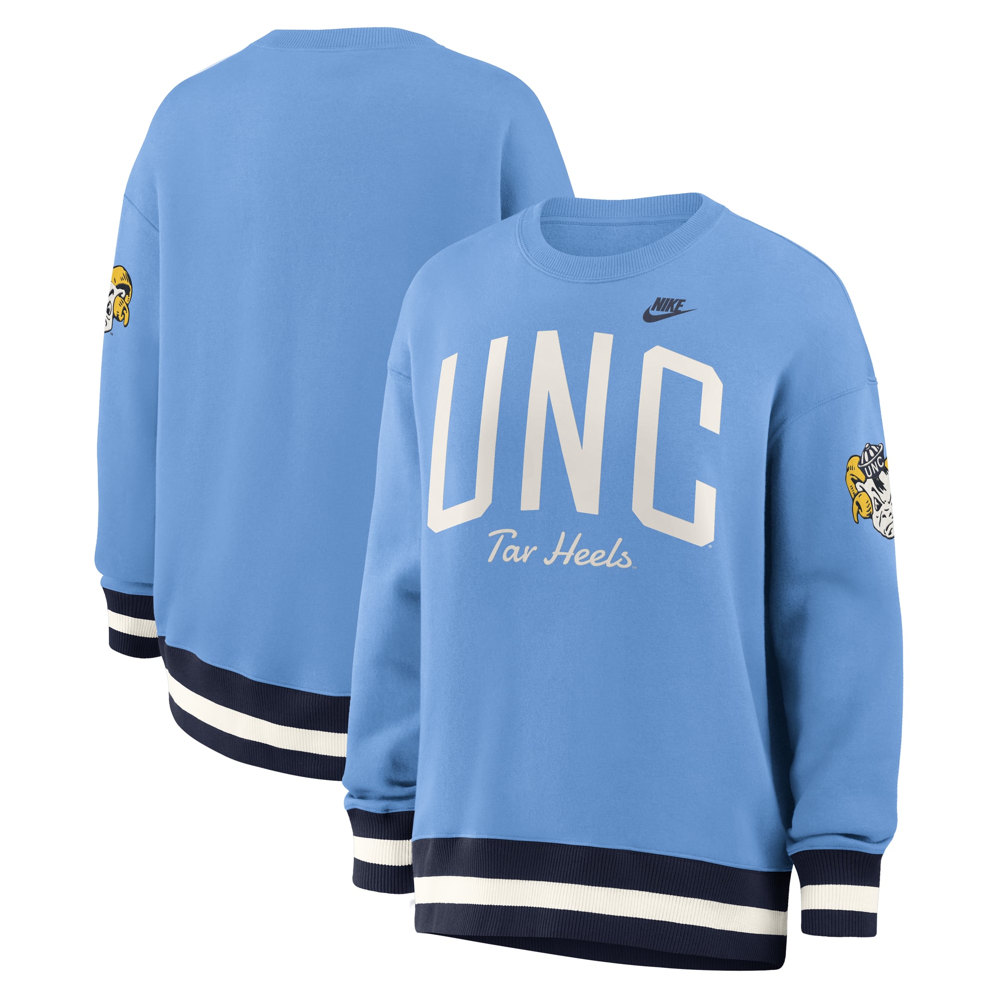 Sweat-shirt Nike Carolina Blue North Tar Heels pour femme, modèle Legacy Arch Phoenix oversize