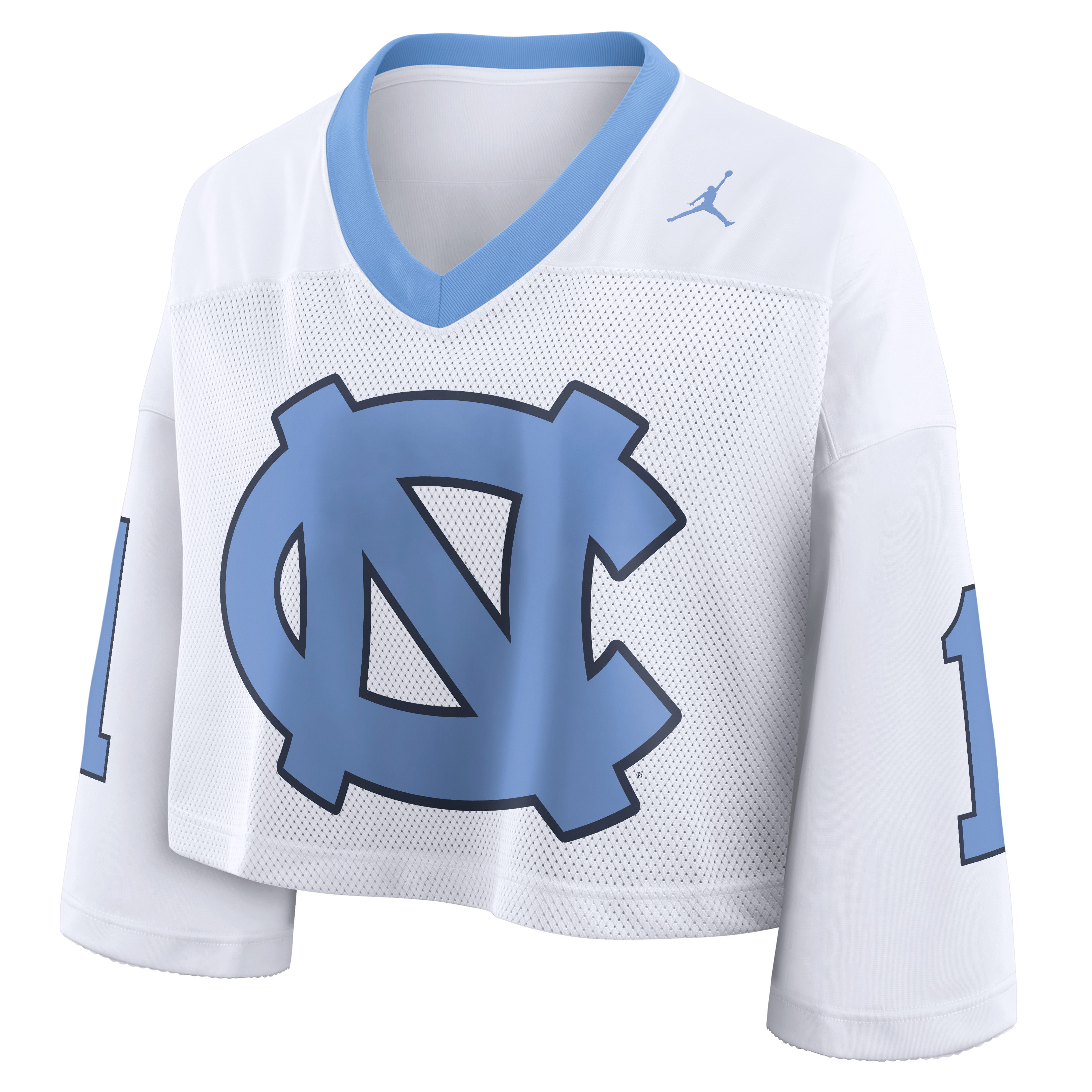 Women's Nike White North Carolina Tar Heels Oversized Logo Cropped Fashion Jersey