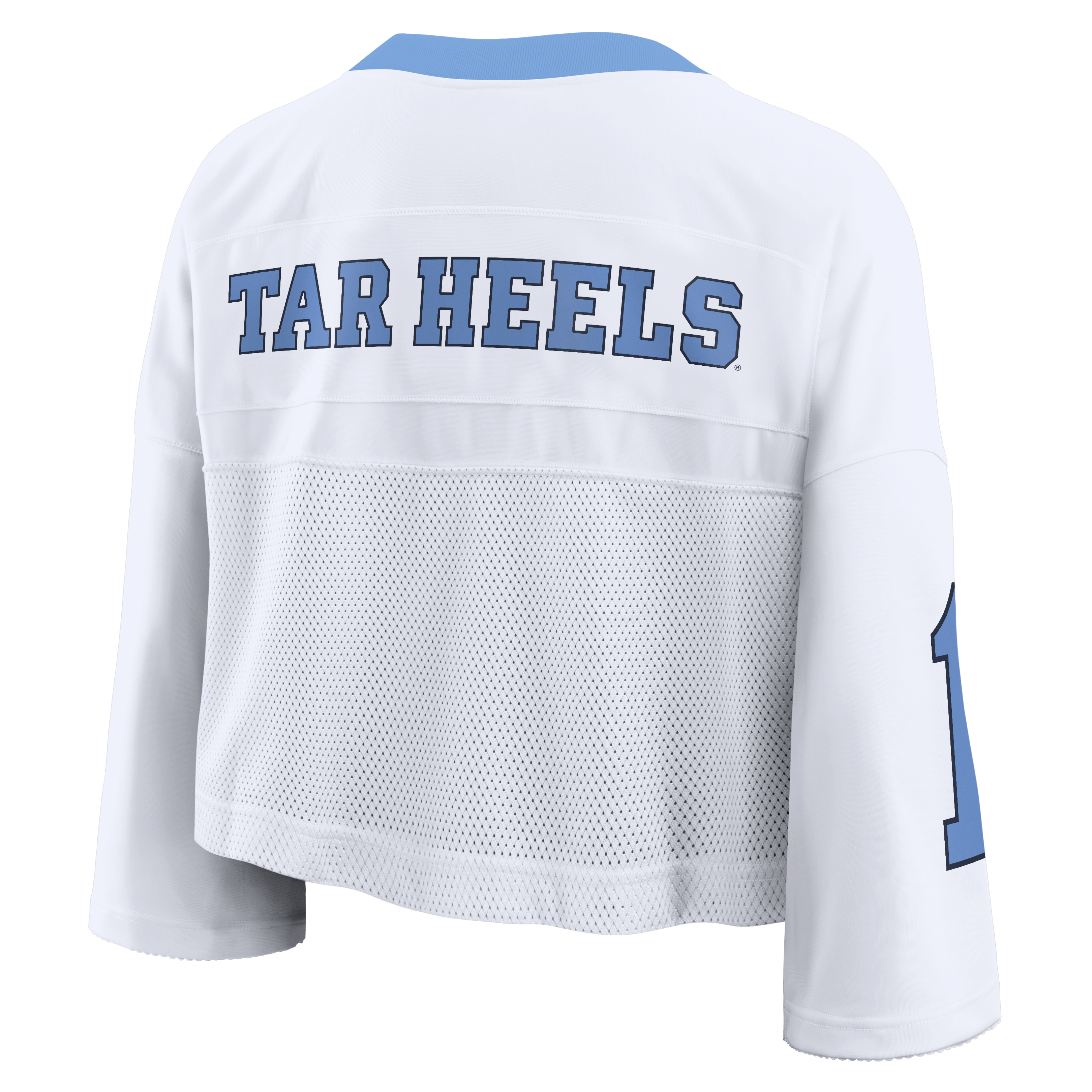 Women's Nike White North Carolina Tar Heels Oversized Logo Cropped Fashion Jersey