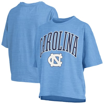 North Carolina Tar Heels Pressbox Women's Oversized Nelson Arch Over Logo Slub T-Shirt - Carolina Blue