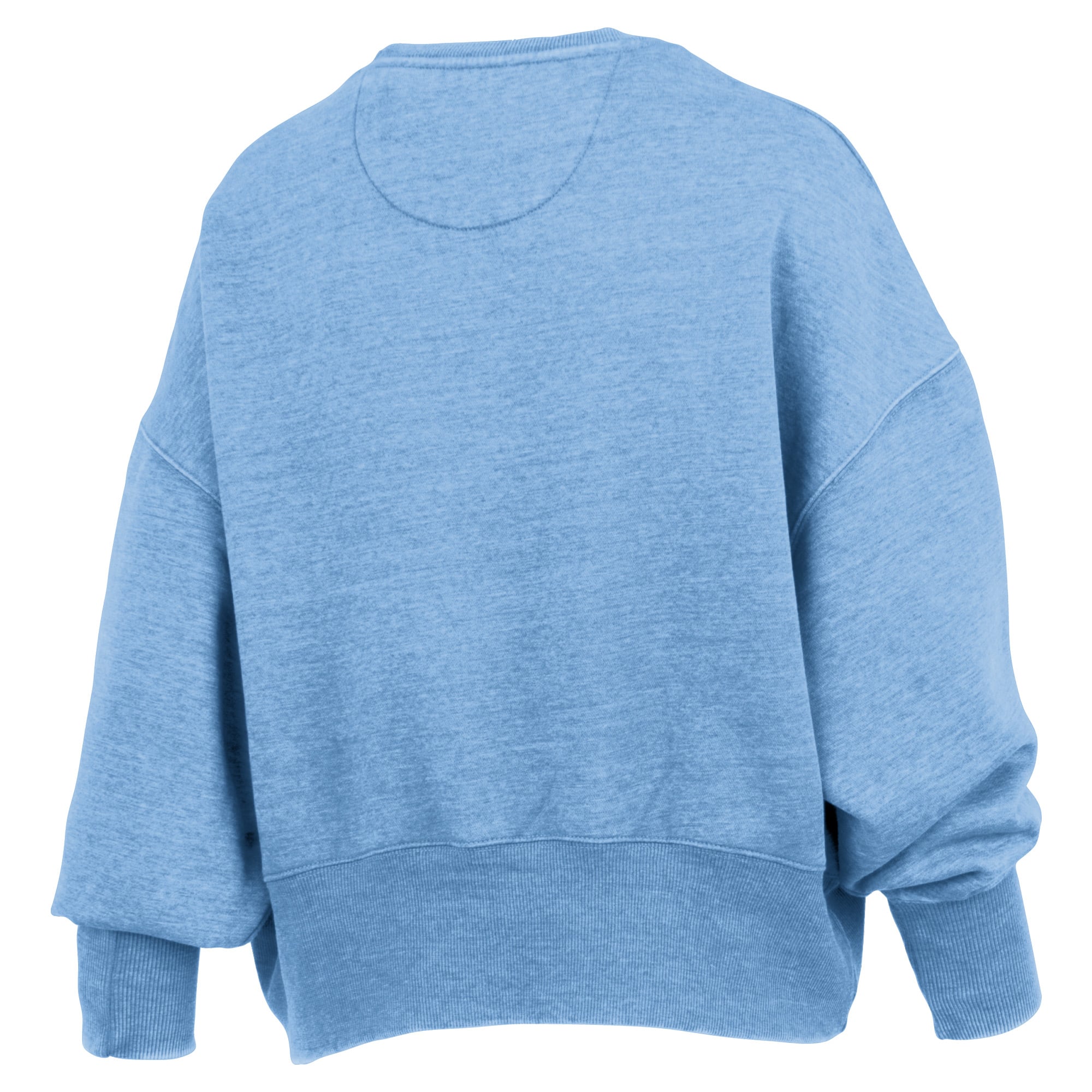 Women's Pressbox Natural North Carolina Tar Heels Oversized Waist-Length Crewneck Sweatshirt