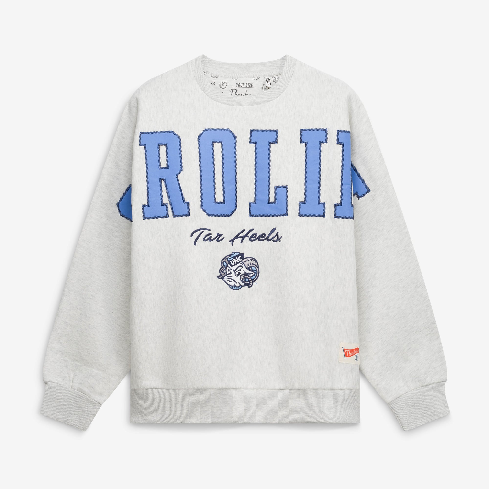Women's Pressbox Heather Gray North Carolina Tar Heels Flannigan Oversized Fleece Sweatshirt