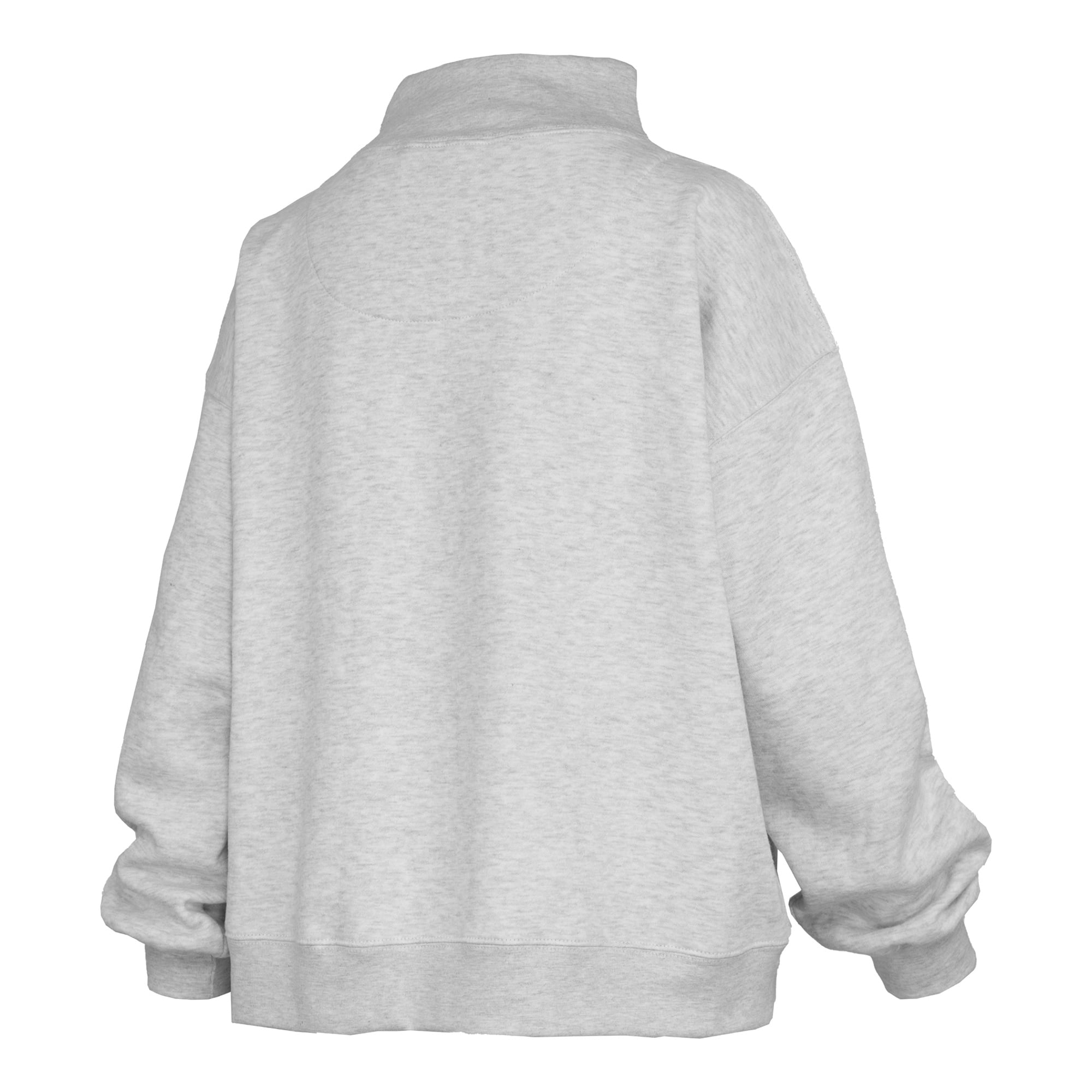 Women's Pressbox Heather Gray North Carolina Tar Heels Oversized Nelson Mock Neck Sweatshirt
