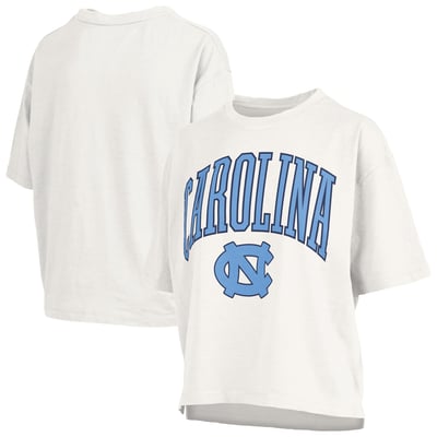 North Carolina Tar Heels Pressbox Women's Oversized Nelson Arch Over Logo Slub T-Shirt - White