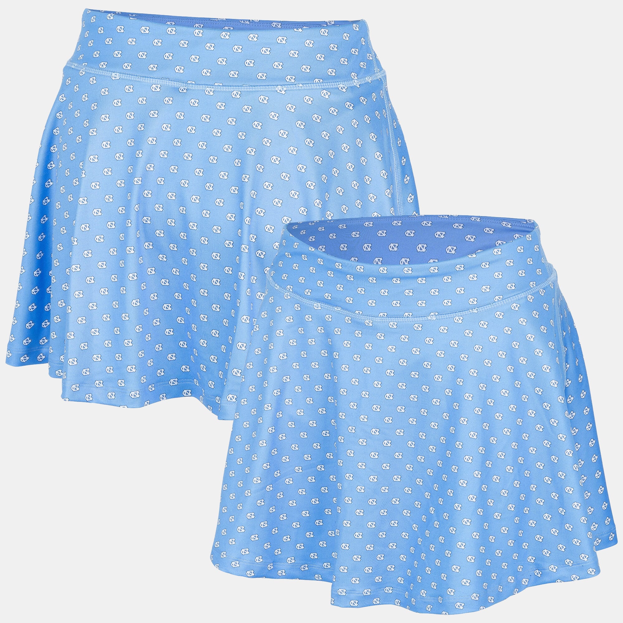 Women's ZooZatz Carolina Blue North Tar Heels Allover Print Flowy Skort