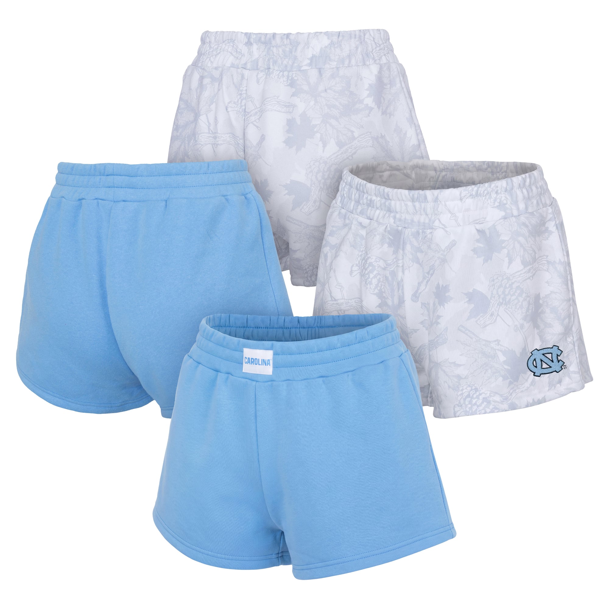 Women's ZooZatz Carolina Blue/Gray North Tar Heels Two-Pack Knockout Shorts Set