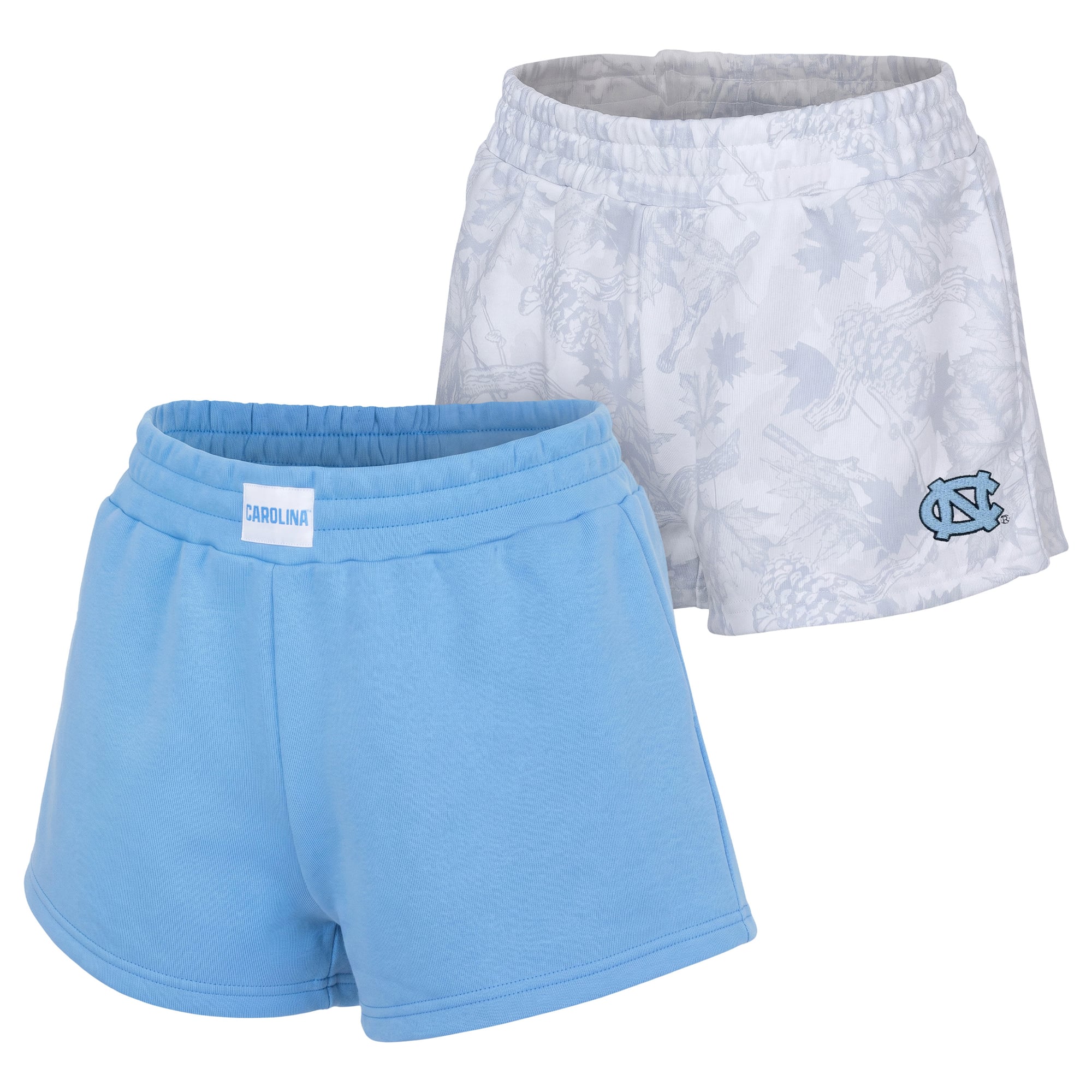Women's ZooZatz Carolina Blue/Gray North Tar Heels Two-Pack Knockout Shorts Set