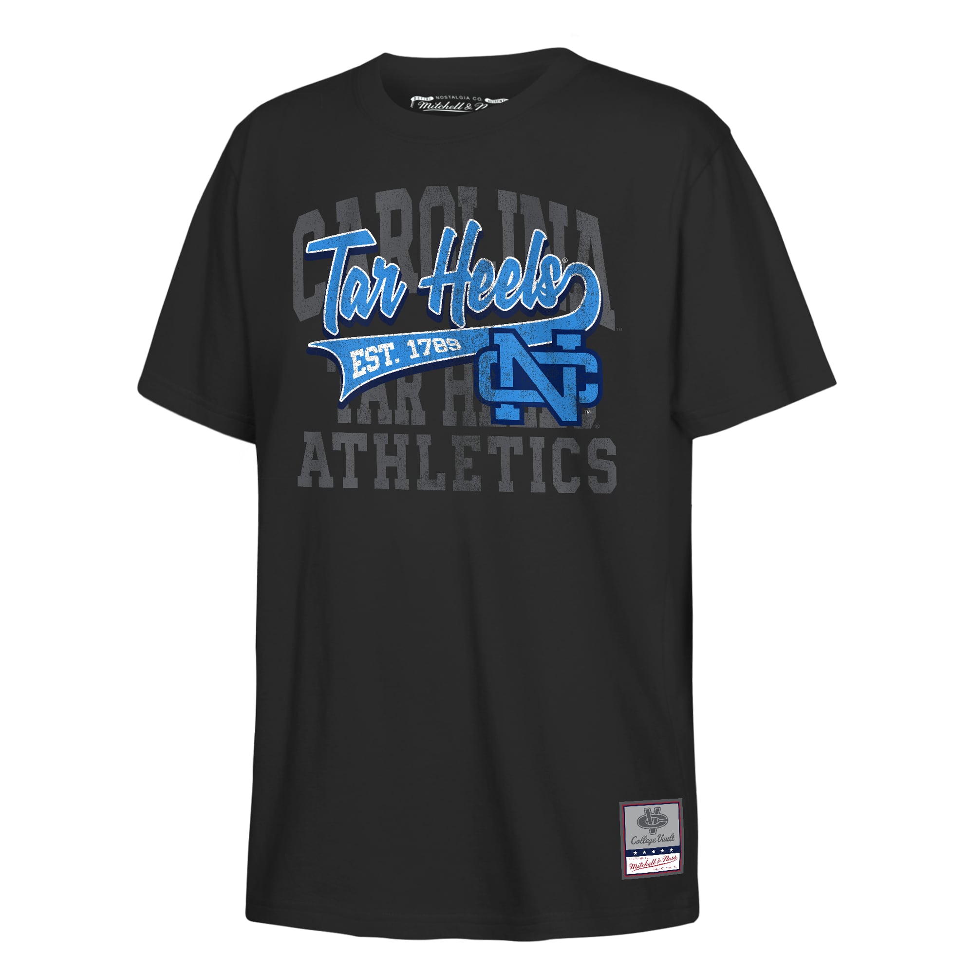T-shirt rétro Mitchell & Ness noir pour enfant, motif North Carolina Tar Heels.