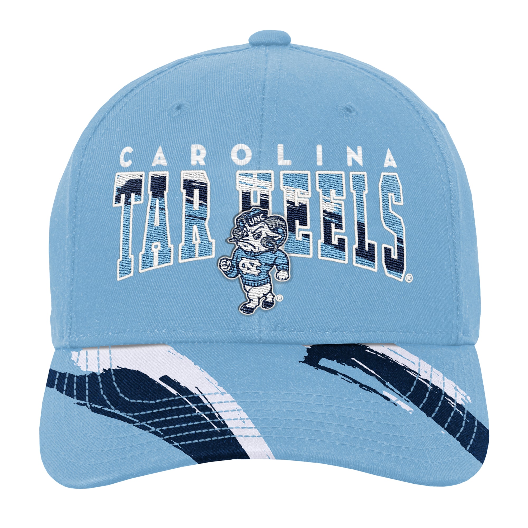 Casquette ajustable Mitchell & Ness Carolina Blue North Carolina Tar Heels Mascot Streaks Pro Crown pour enfant