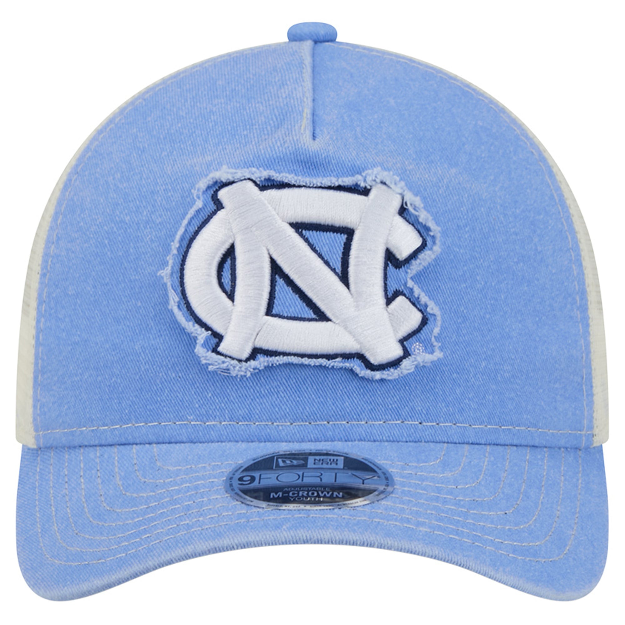 Casquette trucker rétro New Era bleu Caroline des Tar Heels de Caroline du Nord, ajustable, pour jeunes