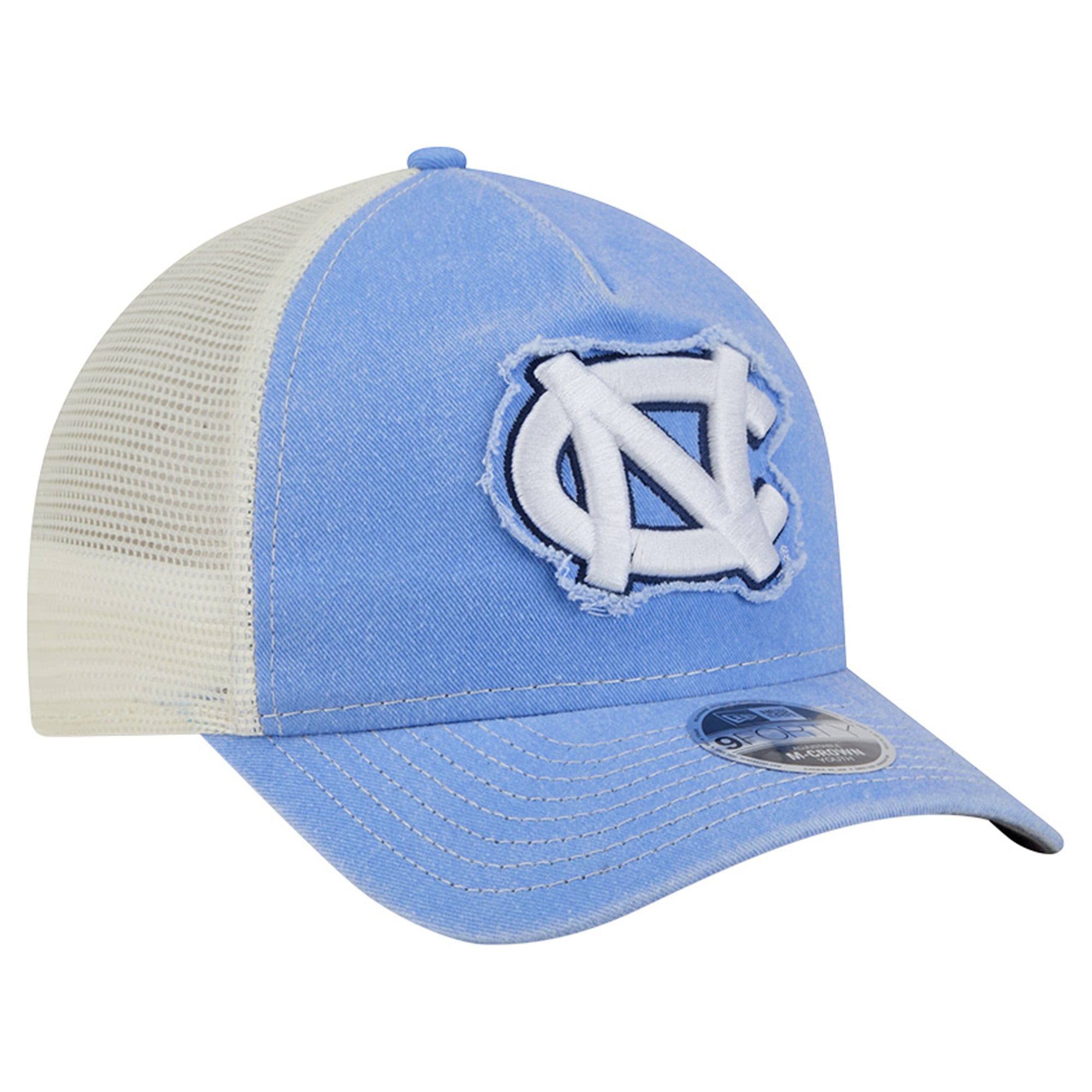 Casquette trucker rétro New Era bleu Caroline des Tar Heels de Caroline du Nord, ajustable, pour jeunes