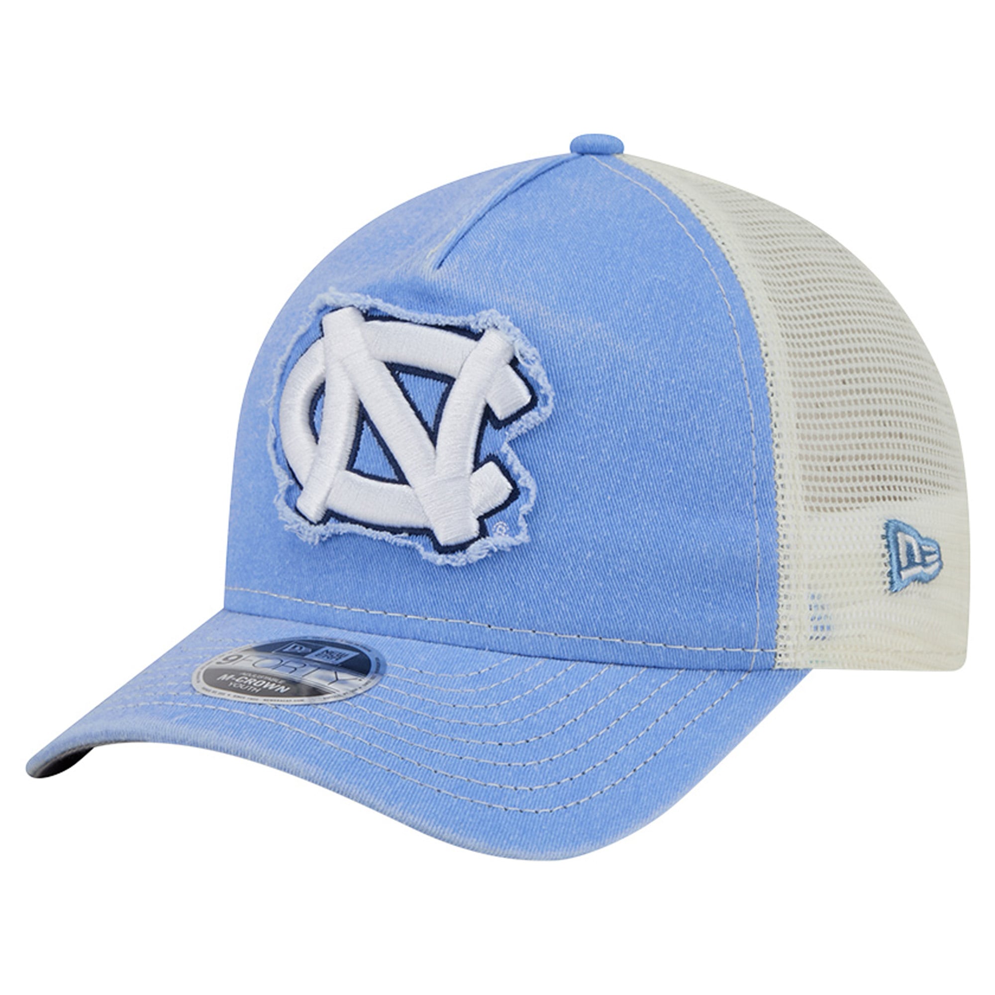 Casquette trucker rétro New Era bleu Caroline des Tar Heels de Caroline du Nord, ajustable, pour jeunes