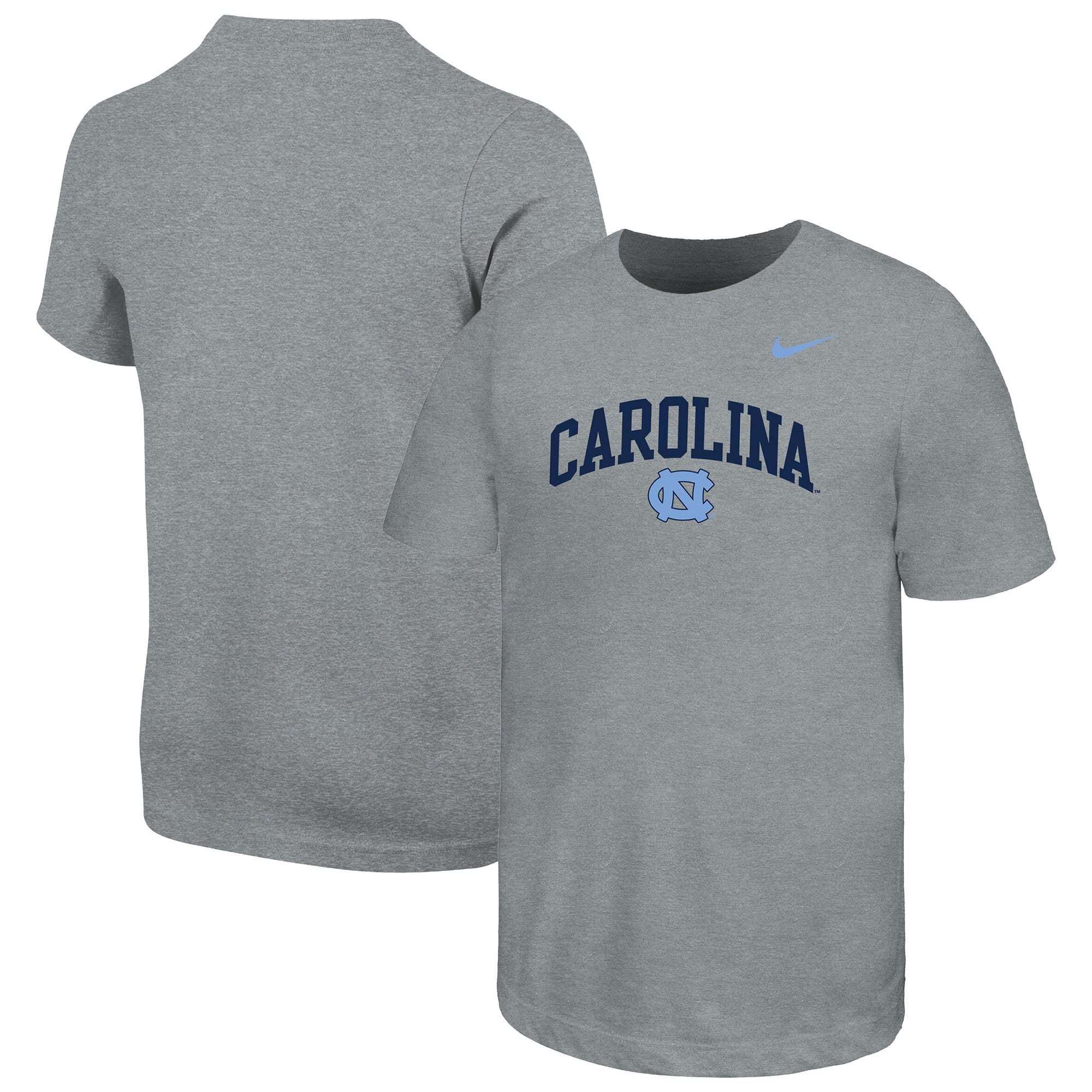 Youth Nike  Gray North Carolina Tar Heels Arched Name Drop T-Shirt