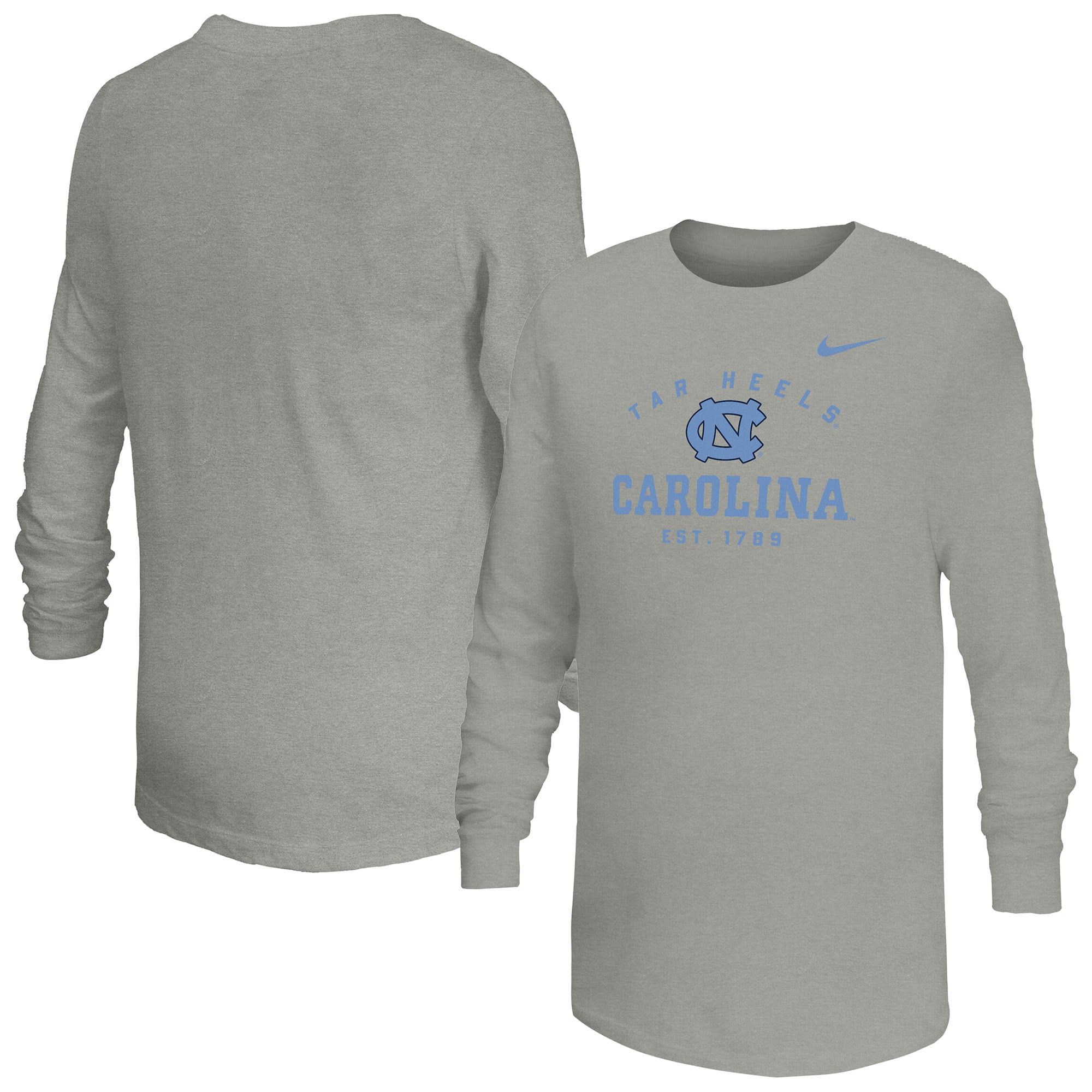 Youth Nike  Gray North Carolina Tar Heels Legend Dri-FIT Long Sleeve T-Shirt