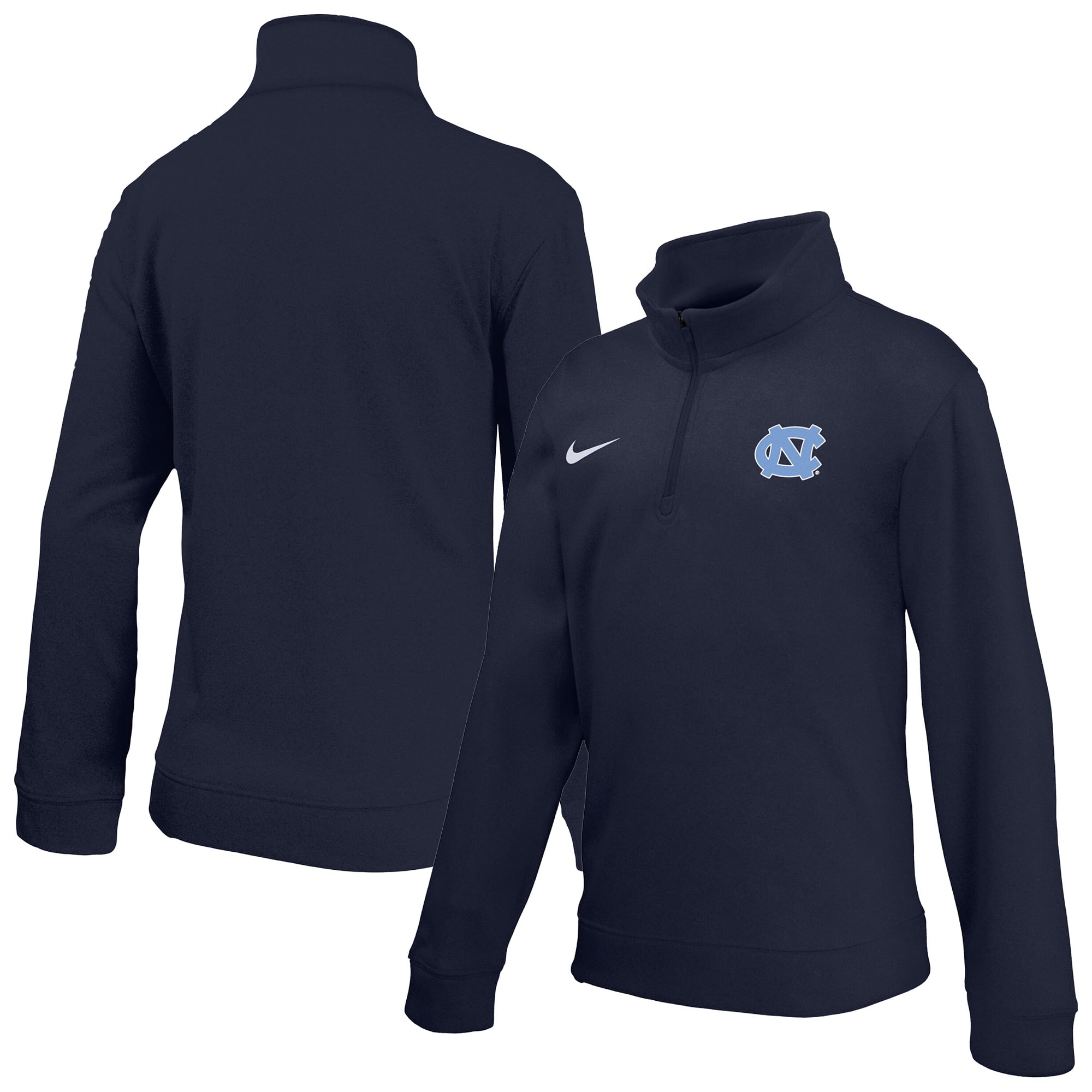 Youth Nike Navy North Carolina Tar Heels Therma-FIT Quarter-Zip Pullover