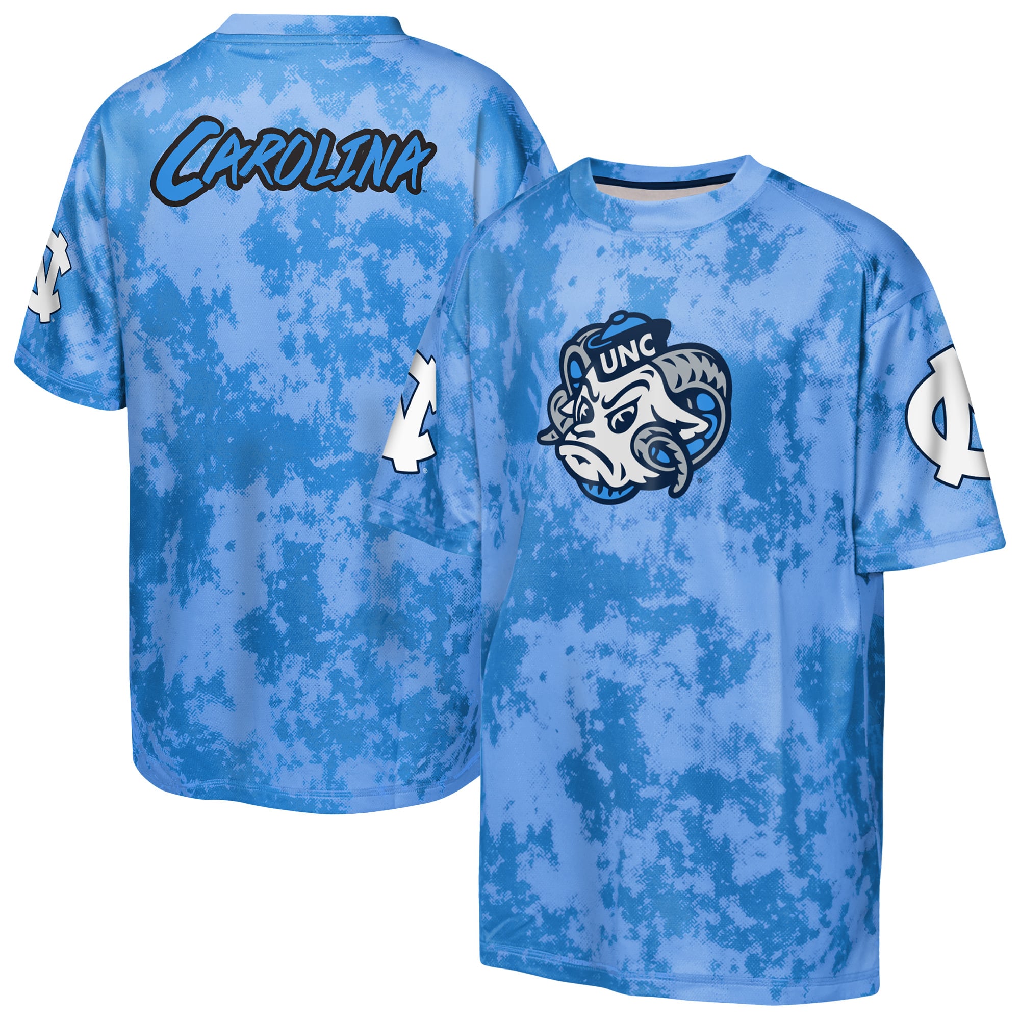 T-shirt sublimé Outerstuff bleu Caroline des Tar Heels de du Nord, côté opposé