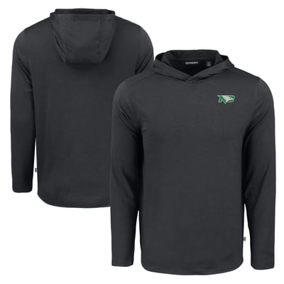 North Dakota Cutter & Buck Coastline Epic Comfort Eco Recycled Long Sleeve Hoodie T-Shirt - Black