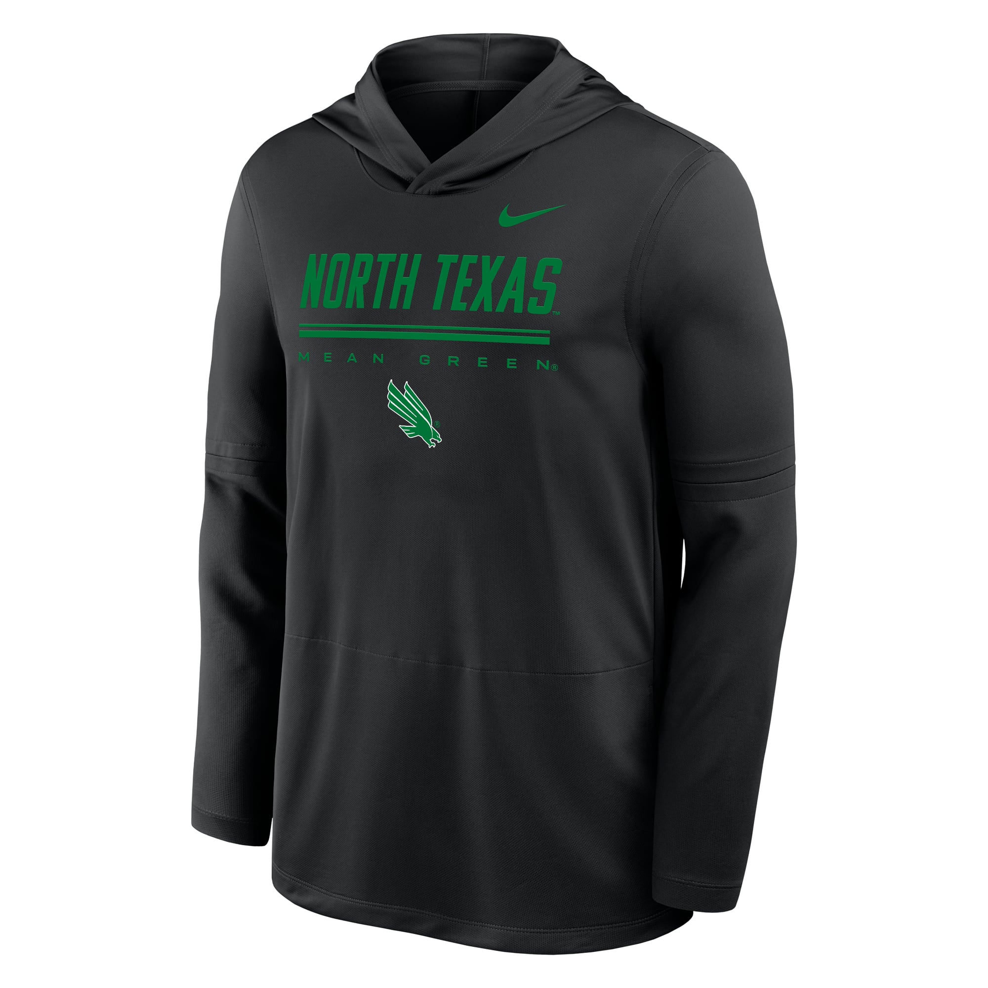Sweat à capuche léger Nike Dri-FIT noir pour homme, North Texas Mean Green 2026 Sideline