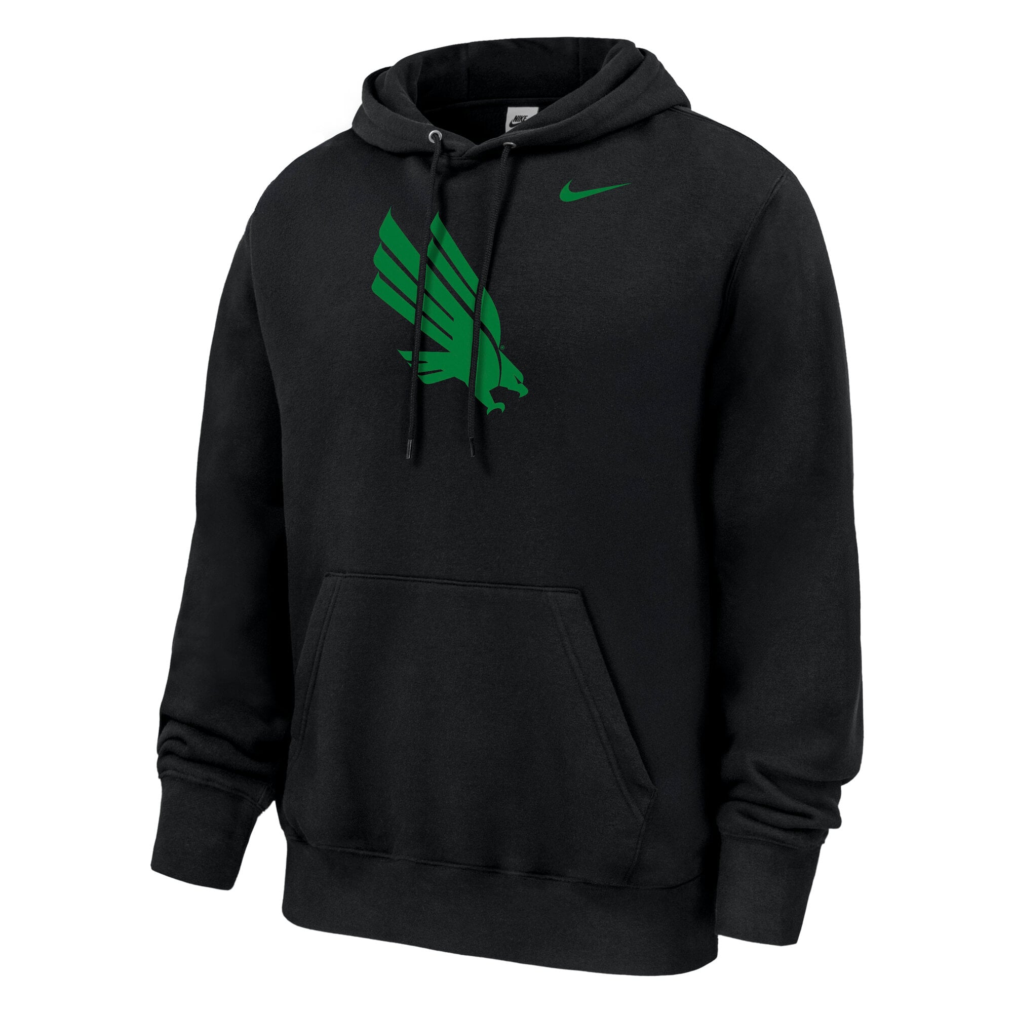 Sweat à capuche en polaire Nike North Texas Mean Green Club noir pour homme