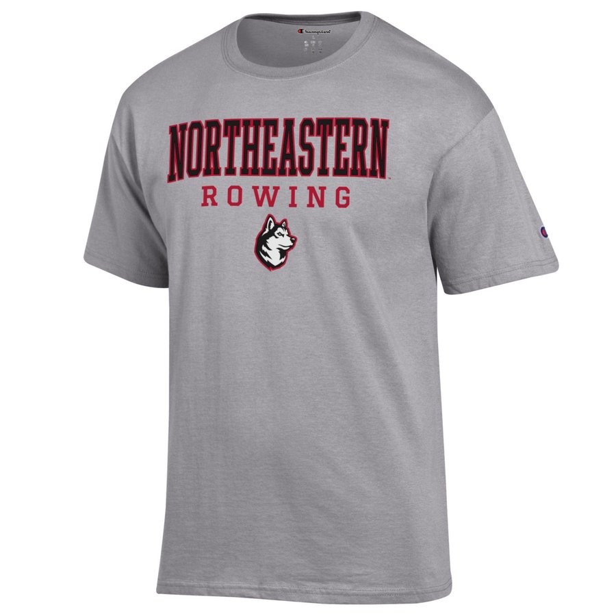 Men's Champion Gray Northeastern Huskies Rowing Jersey T-Shirt