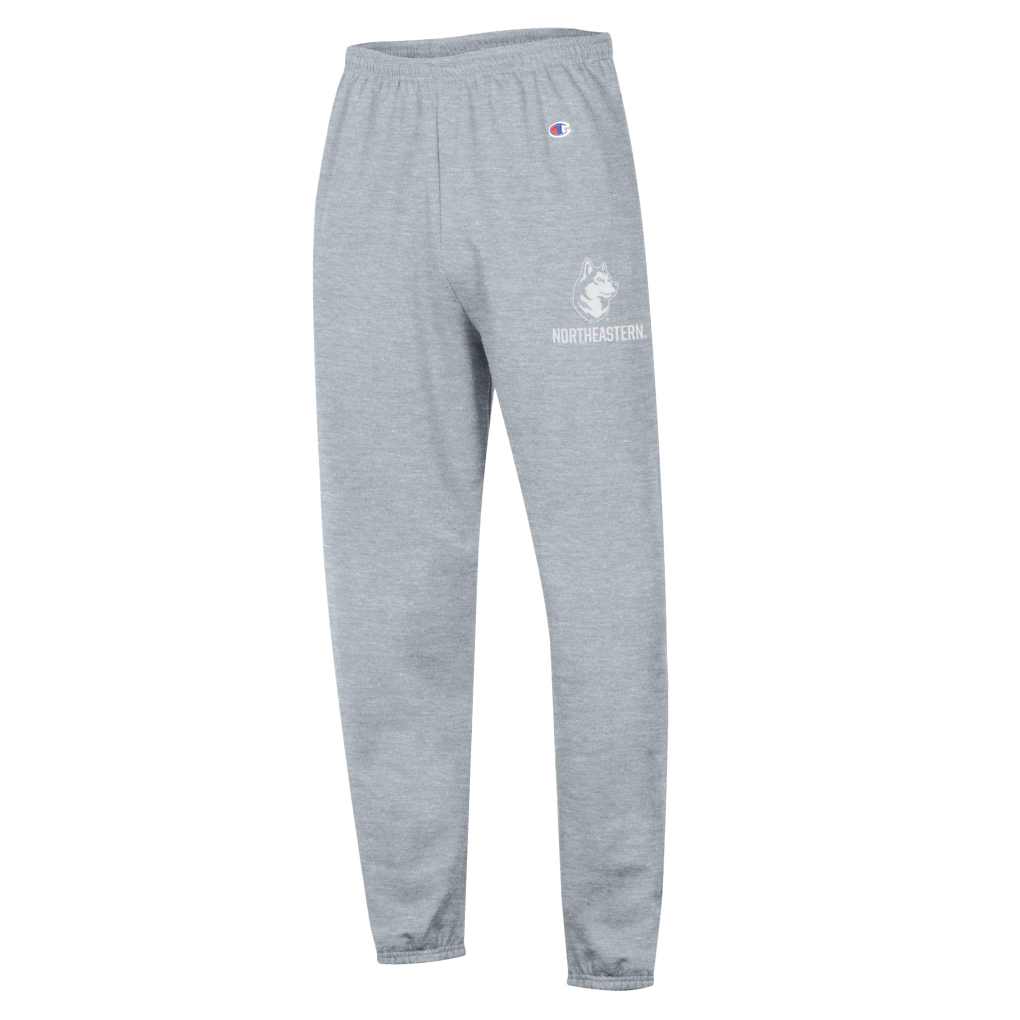 Men's Champion Heather Gray Northeastern Huskies Powerblend Fleece Team Sweatpants