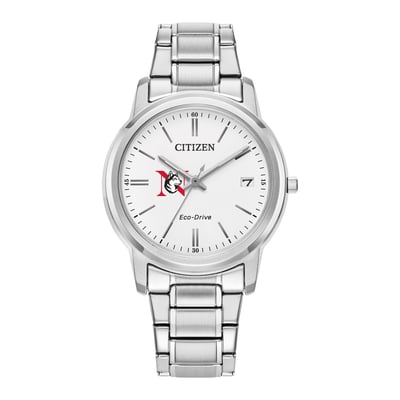 Northeastern Huskies Citizen Watch Women's Eco-Drive White Dial Stainless Steel Watch - Silver