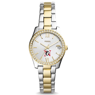 Northeastern Huskies Fossil Women's Scarlette Mini Two-Tone Stainless Steel Watch