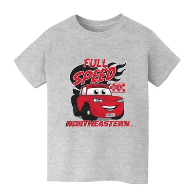  Northeastern Huskies Vive La Fete Youth Full Speed T-Shirt - Gray