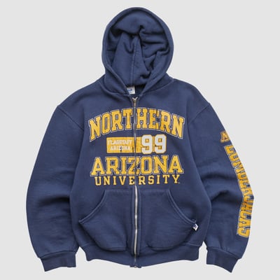 Northern Arizona Lumberjacks Russell 2000s Hooded Full Zip Sweatshirt - Navy - XXS by Fanatics Real Vintage
