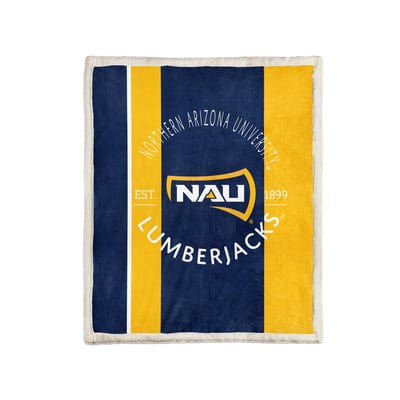 Northern Arizona Lumberjacks Pegasus Block Stripe 50" x 60" Ultra Cozy Sherpa Blanket