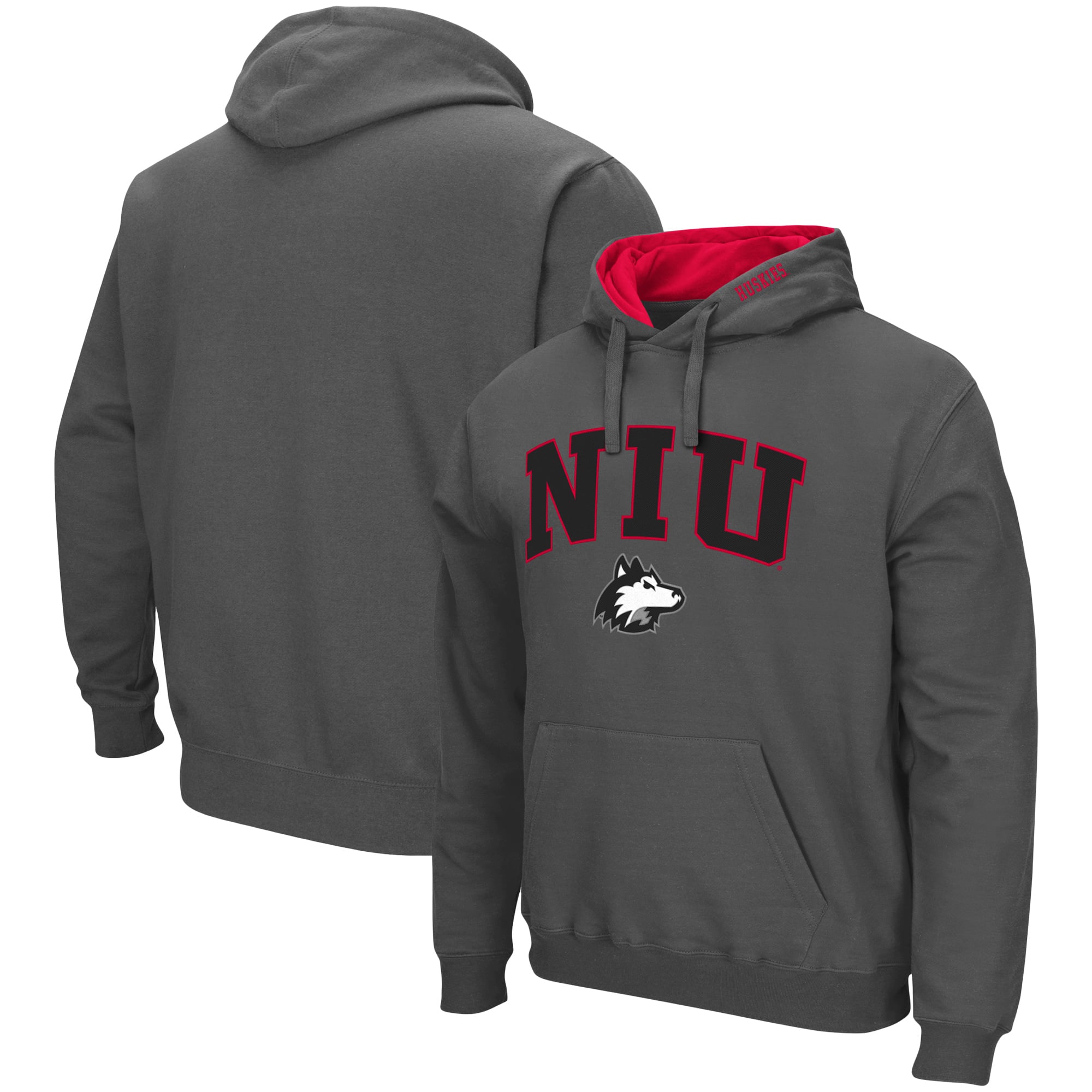 Sweat à capuche Colosseum Charcoal Northern Illinois Huskies Arch & Logo 3.0 pour homme