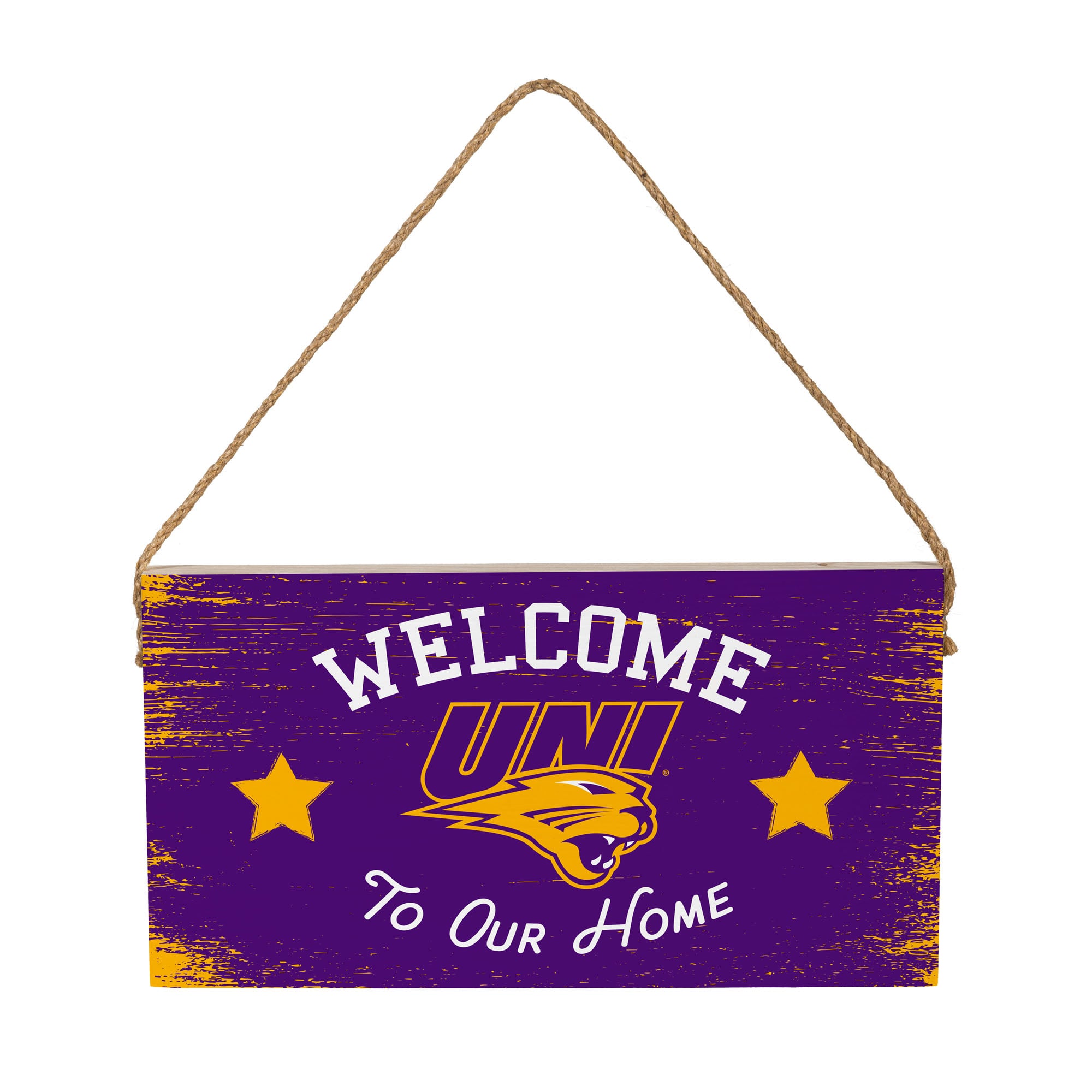 Northern Iowa Panthers 6" x 11" Welcome Home Wood Wall Sign with Rope ...
