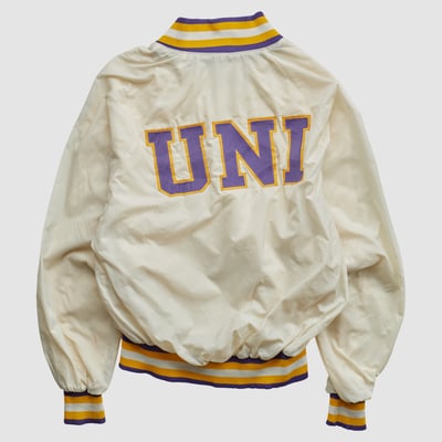 Northern Iowa Panthers Champion 80s Full Button Jacket - White - M by Fanatics Real Vintage