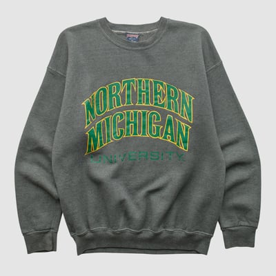 Northern Michigan Wildcats Jansport 2000s Pullover Sweatshirt - Dark Heather Gray - M by Fanatics Real Vintage