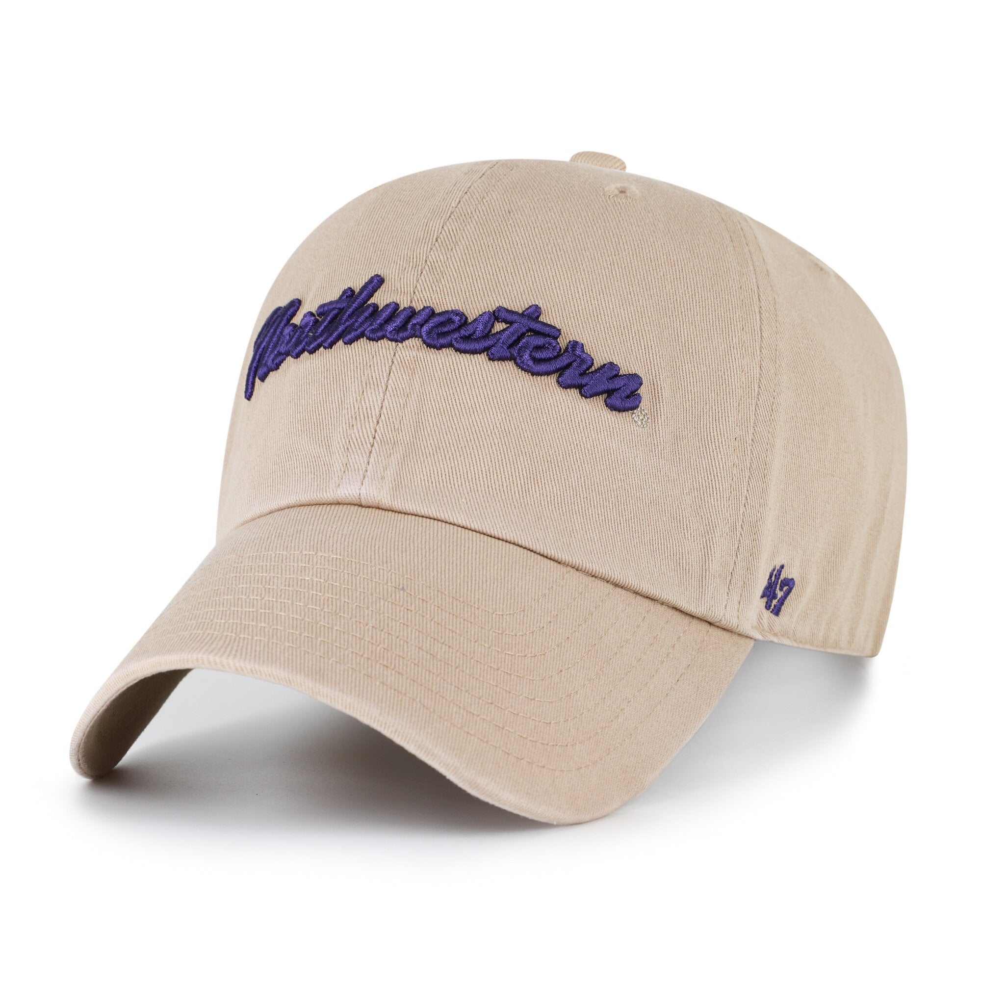 Men's '47 Khaki Northwestern Wildcats Vault Clean Up Adjustable Hat