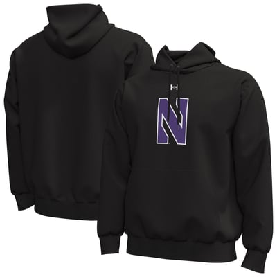  Northwestern Wildcats Under Armour Core Icon Fleece Pullover Hoodie - Black