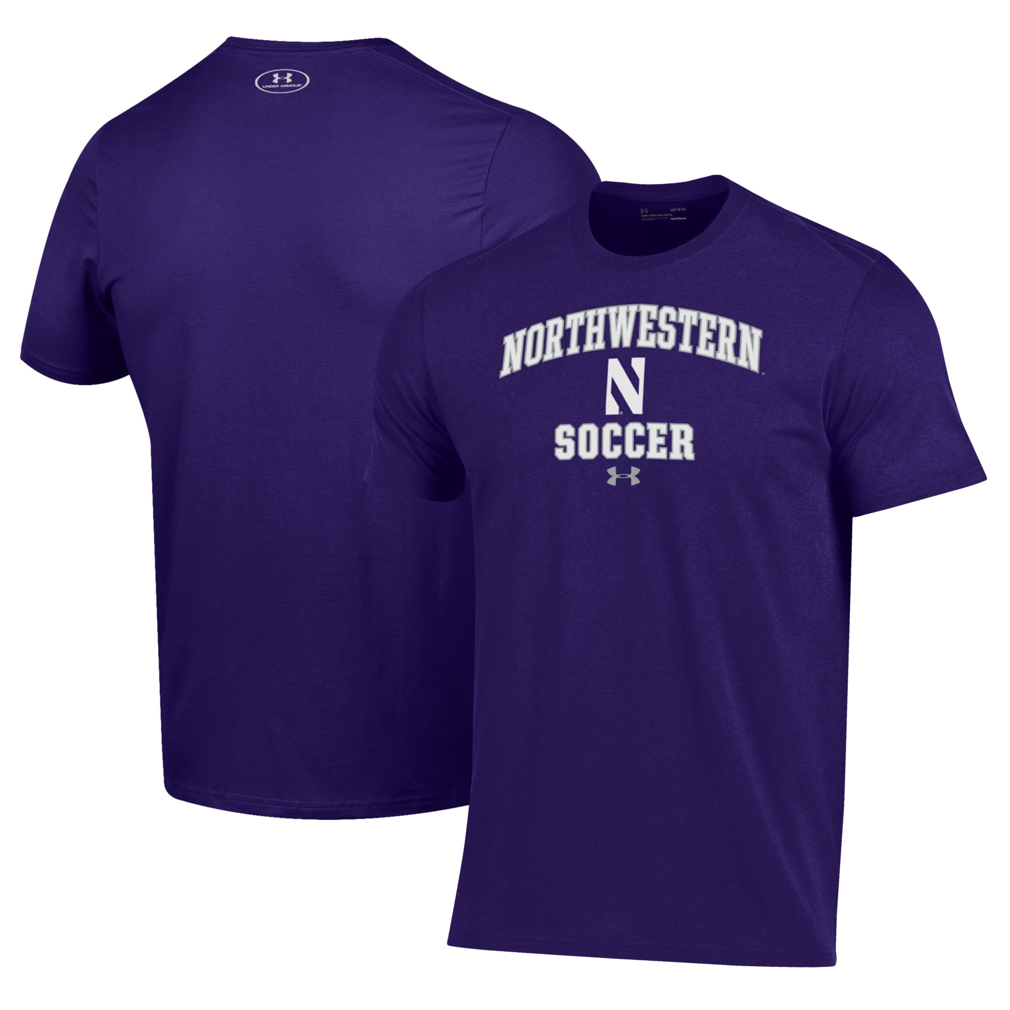 Men's Under Armour Purple Northwestern Wildcats Soccer Arch Over  Performance T-Shirt