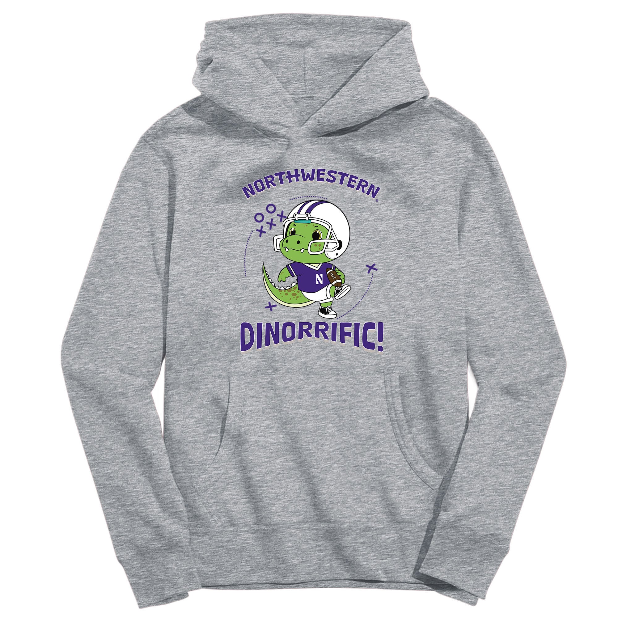 Toddler Vive La Fete Gray Northwestern Wildcats Dino-Rrific Pullover Hoodie