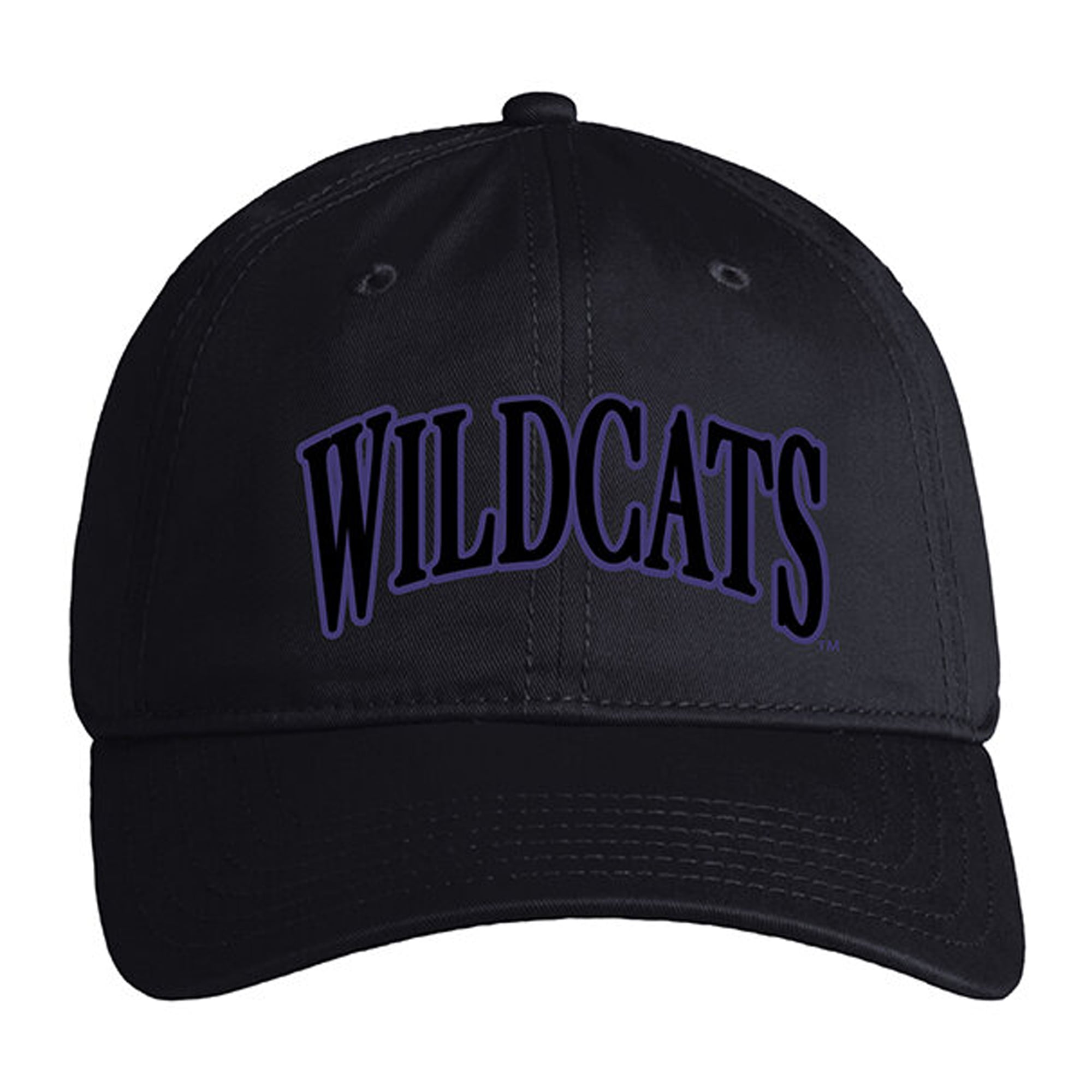 Casquette unisexe Under Armour noire Northwestern Wildcats en coton lavé Iso-Chill ajustable