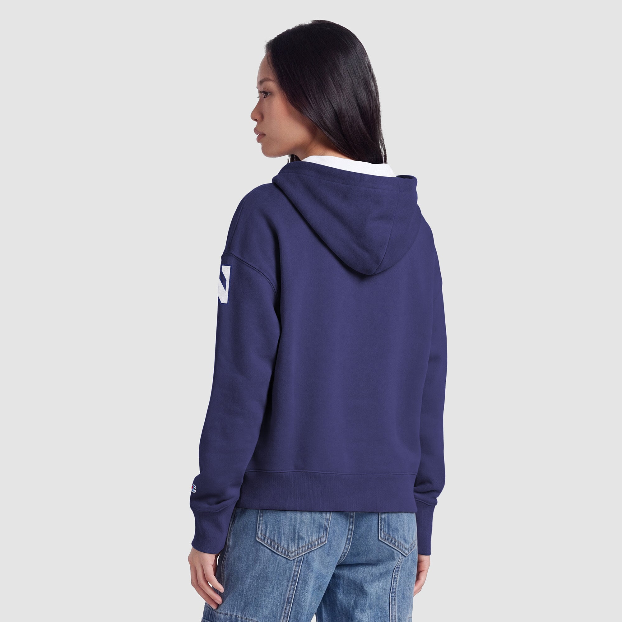 Sweat à capuche zippé en polaire Champion violet Northwestern Wildcats Arch pour femme