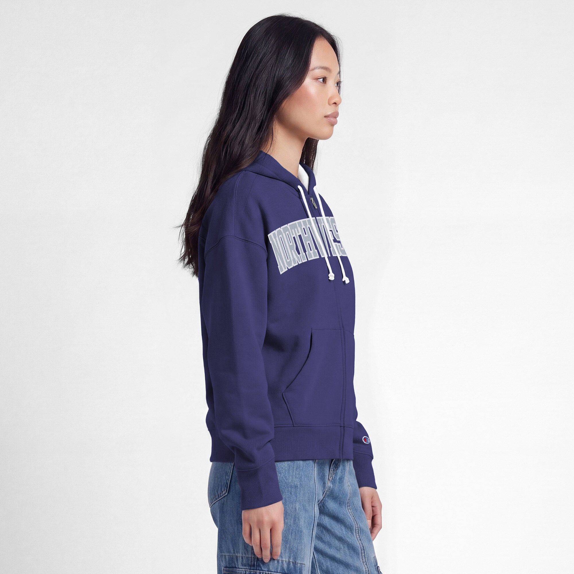 Sweat à capuche zippé en polaire Champion violet Northwestern Wildcats Arch pour femme